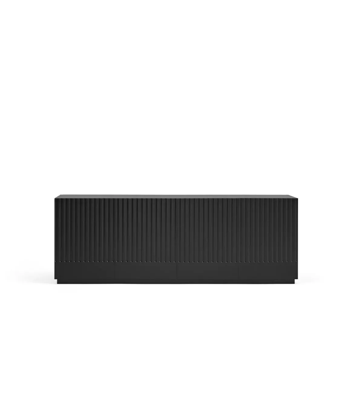 Mesa de centro modelo Doric 2 cajones acabado negro, 60cm(ancho) 28cm(alto) 110cm (largo)