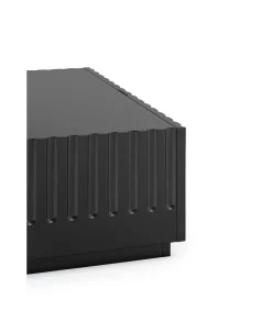 Mesa de centro modelo Doric 2 cajones acabado negro, 60cm(ancho) 28cm(alto) 110cm (largo)