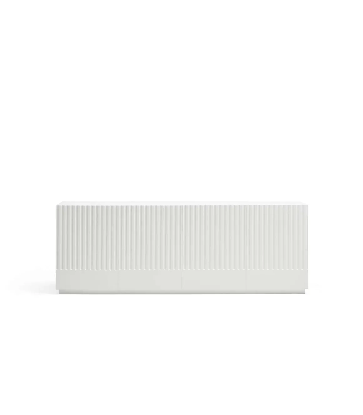 Mesa de centro modelo Doric 2 cajones acabado blanco, 60cm(ancho) 28cm(alto) 110cm (largo)