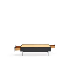 Mesa de centro para comedor modelo Arista 2 cajones acabado negro, 60cm(ancho) 34cm(alto) 110cm (largo)