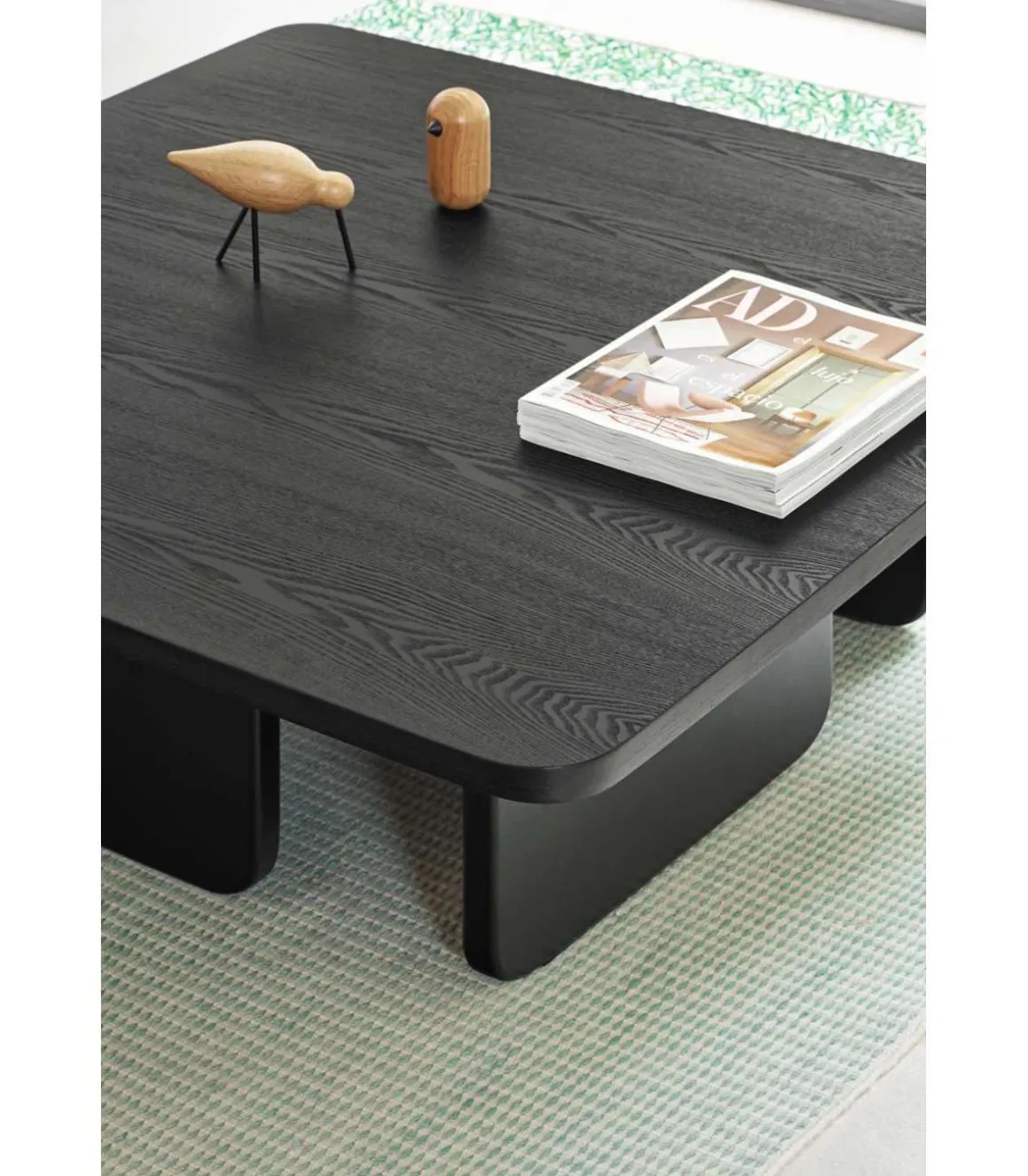 Mesa de centro para comedor modelo Arq acabado negro, 100cm(ancho) 35cm(alto) 100cm(largo)