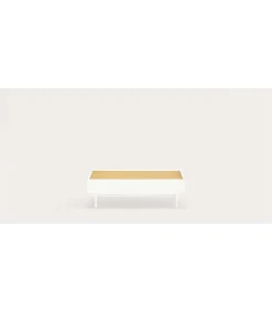 Mesa de centro para comedor modelo Arista 2 cajones acabado blanco, 60cm(ancho) 34cm(alto) 110cm (largo)