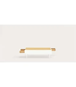 Mesa de centro para comedor modelo Arista 2 cajones acabado blanco, 60cm(ancho) 34cm(alto) 110cm (largo)