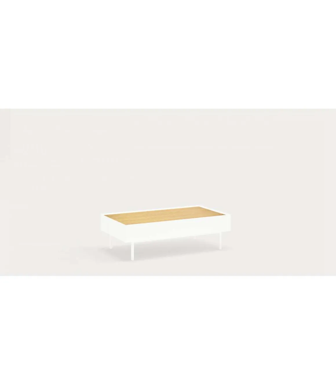 Mesa de centro para comedor modelo Arista 2 cajones acabado blanco, 60cm(ancho) 34cm(alto) 110cm (largo)
