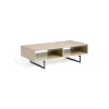 Mesa de centro rectangular en moka alto brillo Mara, 120 x 60 x 35 cm (alto x ancho x alto)