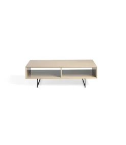 Mesa de centro rectangular en moka alto brillo Mara, 120 x 60 x 35 cm (alto x ancho x alto)