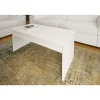 Mesa de centro rectangular Natalia acabado en blanco soft, 100 x 50 x 41.6 cm (largo x ancho x alto)