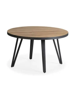 Mesa de centro redonda Mateo acabado natural, 45cm(alto) 80cm(ancho) 80cm(fondo).