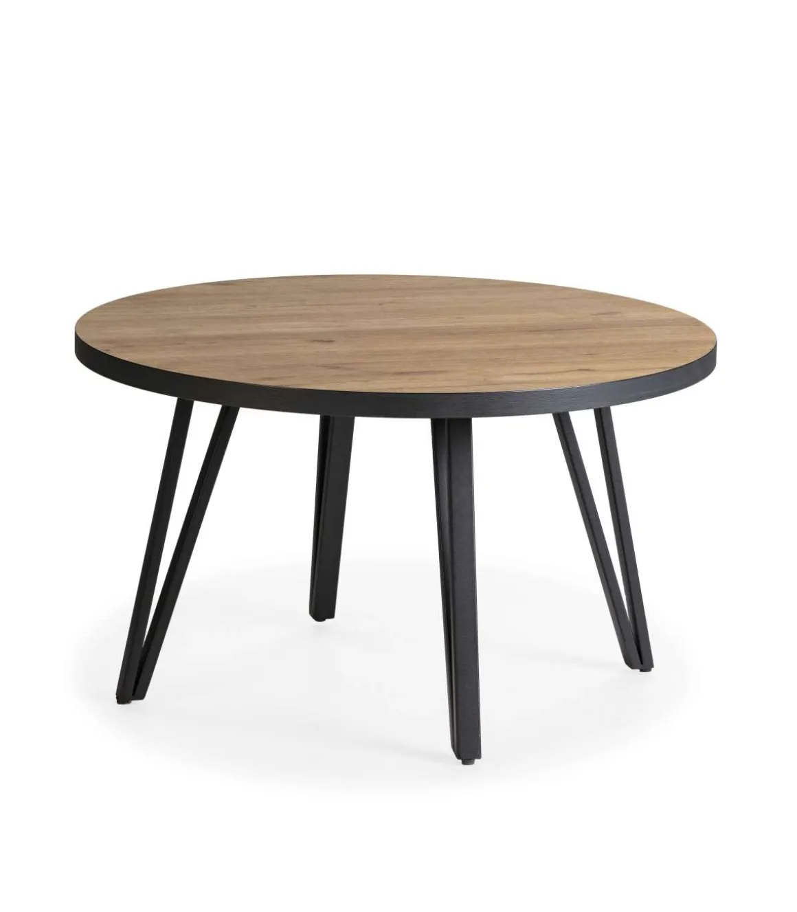 Mesa de centro redonda Mateo acabado natural, 45cm(alto) 80cm(ancho) 80cm(fondo).