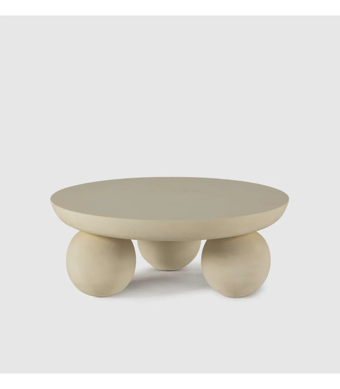 Mesa de centro redonda modelo Bruno acabado madera de mango acabado beige, 35cm(alto) 90cm(ancho) 90cm(fondo).