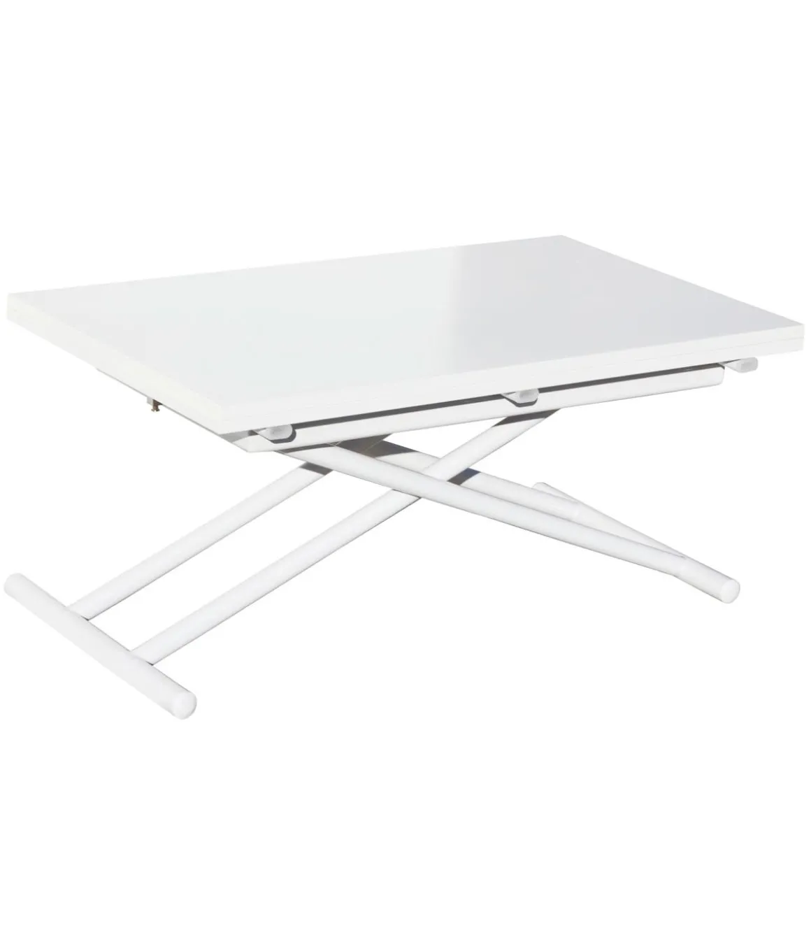 Mesa de Centro Up-Down, elevable extensible acabado blanco, 50-100 cm(ancho)100 cm(largo)