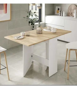 Mesa de cocina con alas abatibles Cosmos 31/86/140cm (ancho) 78cm (alto) 77cm (fondo).