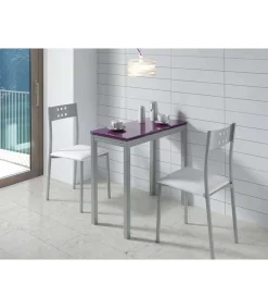 Mesa de cocina extensible Irene acabado morado, 85/135 x 40 x 76 cm (largo x ancho x alto)