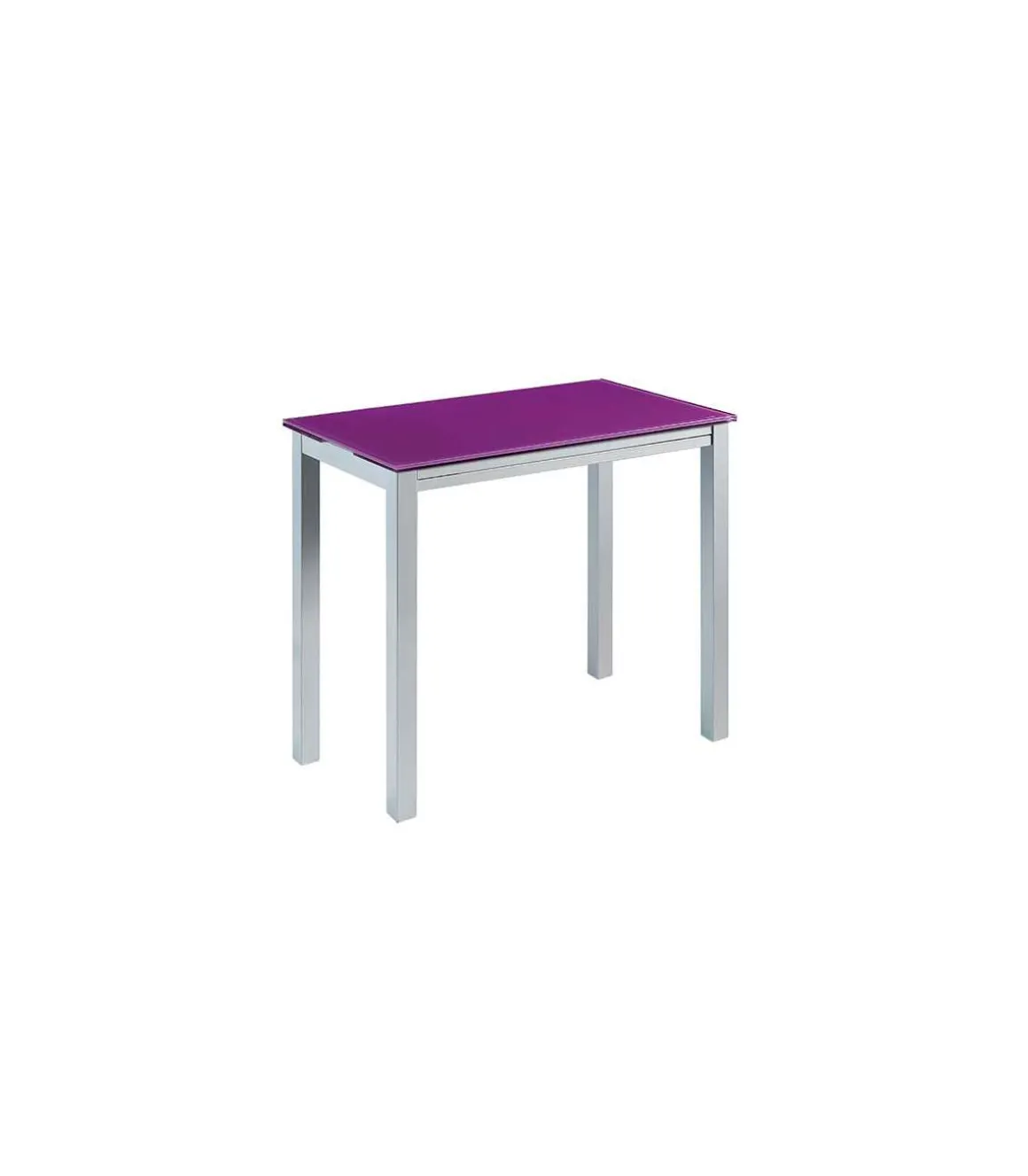 Mesa de cocina extensible Laia acabado cristal morado, 95cm (largo) x 55/95cm ancho x 76cm (alto)