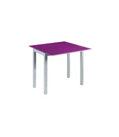 Mesa de cocina extensible Laia acabado cristal morado, 95cm (largo) x 55/95cm ancho x 76cm (alto)
