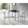 Mesa de cocina extensible Triana acabado negro, 100/140cm (largo) x 60cm (ancho) x 76cm (fondo)