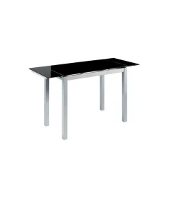 Mesa de cocina extensible Triana acabado negro, 100/140cm (largo) x 60cm (ancho) x 76cm (fondo)