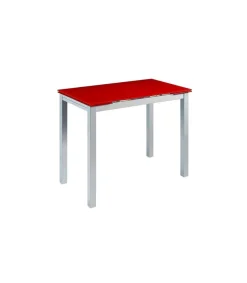 Mesa de cocina extensible Triana acabado rojo, 100/140cm (largo) x 60cm (ancho) x 76cm (fondo)