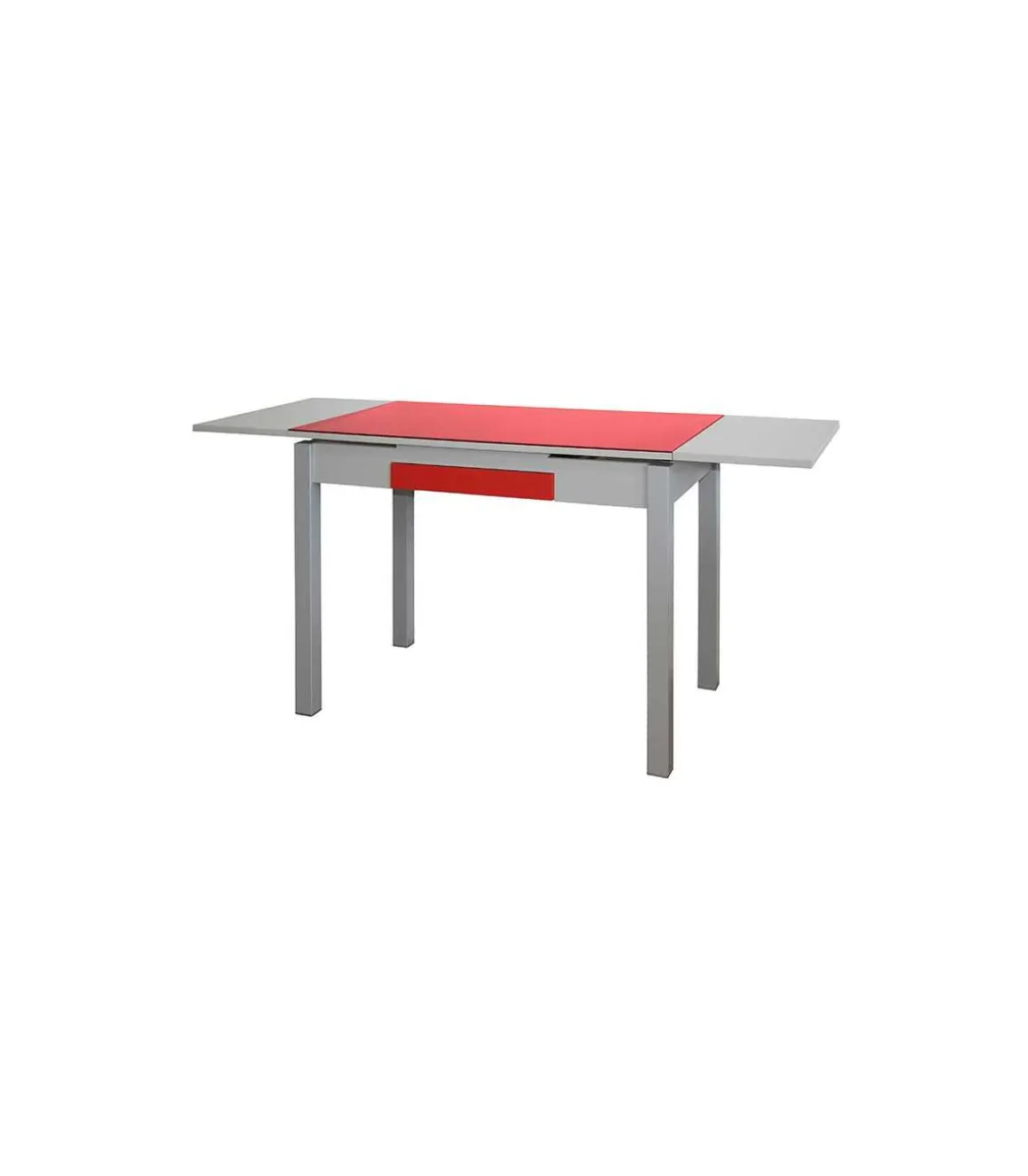 Mesa de cocina extensible Victoria acabado rojo, 100/160 X 60 X 76 cm (largo x ancho x alto)