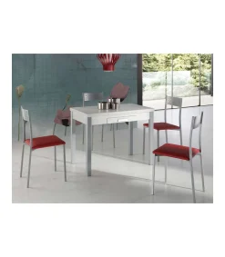Mesa de cocina Isabella extensible acabado blanco, 100/160 x 60 x 76 cm (largo x ancho x alto)