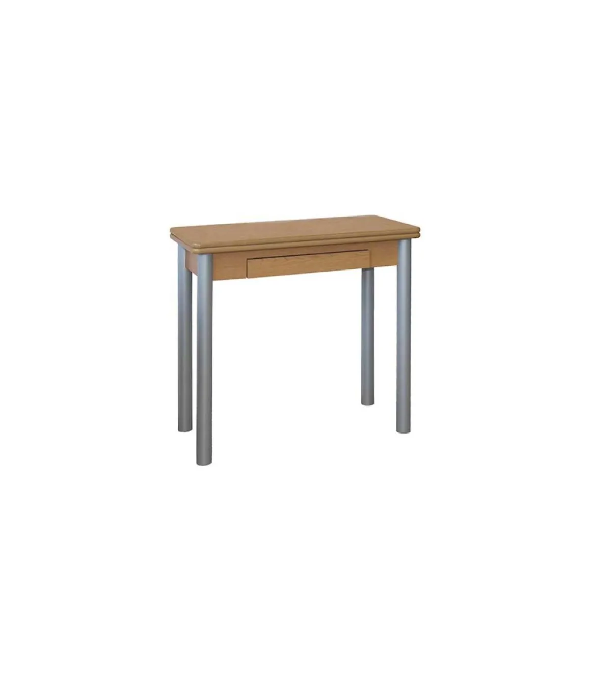 Mesa de cocina Malak con apertura tipo libro acabado roble, 80 x 40/80 x 76 cm (largo x ancho x alto)