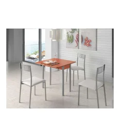 Mesa de cocina Malak con apertura tipo libro acabado cerezo, 80 x 40/80 x 76 cm (largo x ancho x alto)