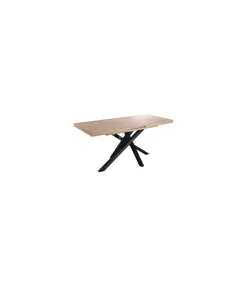 Mesa de comedor extensible Xena acabado roble nordish/negro, 76cm(alto) 140-180-220cm(ancho) 90cm(fondoo)