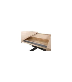 Mesa de comedor extensible Xena acabado roble nordish/negro, 76cm(alto) 140-180-220cm(ancho) 90cm(fondoo)