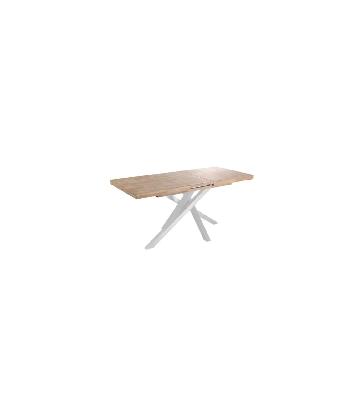 Mesa de comedor extensible Xena acabado roble nordish/blanco, 76cm(alto) 160-200-240cm(ancho) 90cm(fondoo)