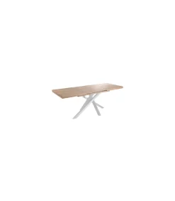 Mesa de comedor extensible Xena acabado roble nordish/blanco, 76cm(alto) 160-200-240cm(ancho) 90cm(fondoo)
