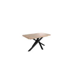 Mesa de comedor extensible Xena acabado roble nordish/negro, 76cm(alto) 160-200-240cm(ancho) 90cm(fondoo)