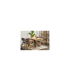 Mesa de comedor extensible Xena acabado roble nordish/negro, 76cm(alto) 160-200-240cm(ancho) 90cm(fondoo)