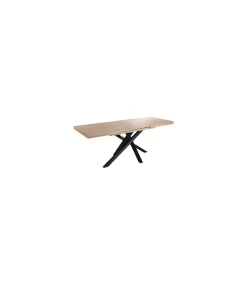 Mesa de comedor extensible Xena acabado roble nordish/negro, 76cm(alto) 160-200-240cm(ancho) 90cm(fondoo)