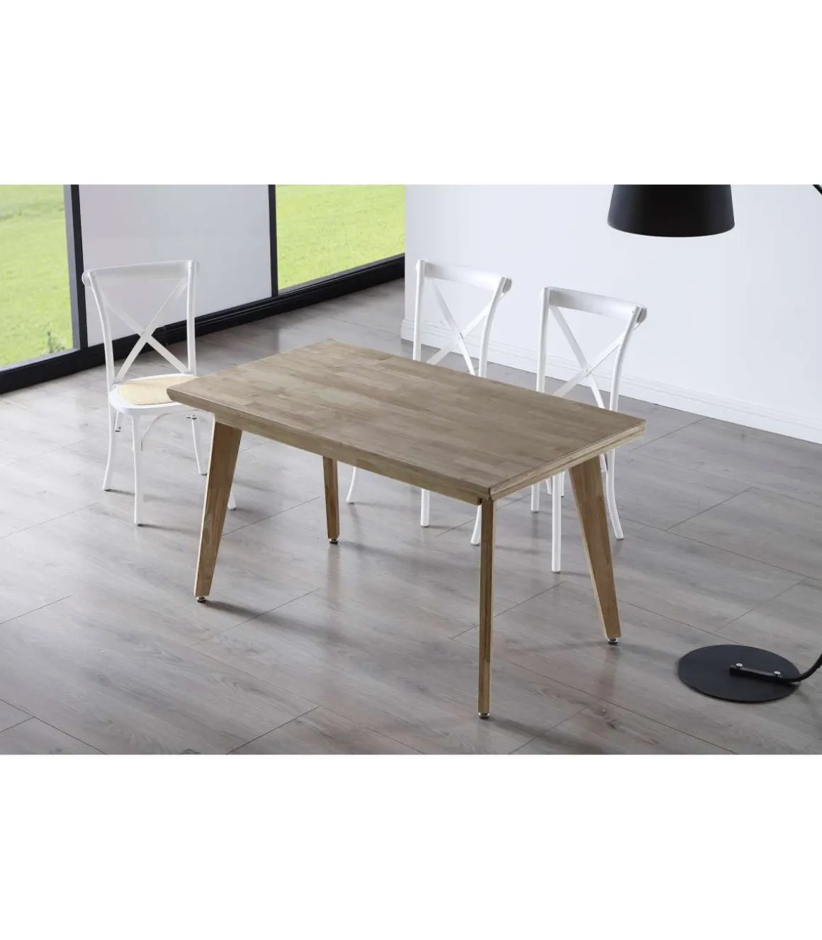 Mesa de comedor fija Genova acabado Roble Honey, 76cm(alto) 150cm(ancho) 90cm(largo)