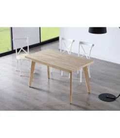Mesa de comedor fija Genova acabado Roble Nordish, 76cm(alto) 150cm(ancho) 90cm(largo)