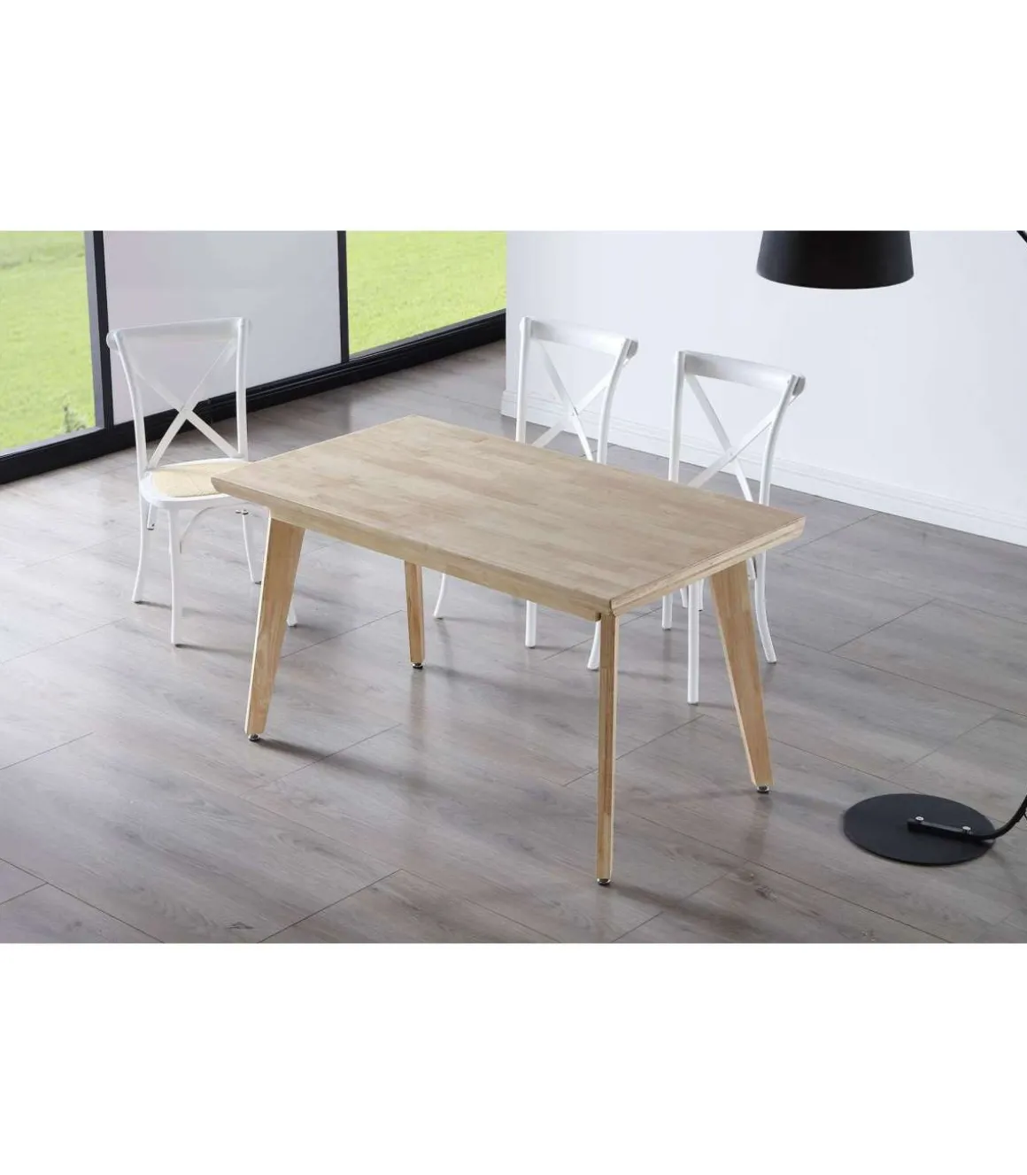 Mesa de comedor fija Genova acabado Roble Nordish, 76cm(alto) 150cm(ancho) 90cm(largo)