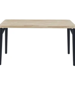 Mesa de comedor fija Moon acabado Roble nordish/negro, 76cm(alto) 140cm(ancho) 80cm(largo)