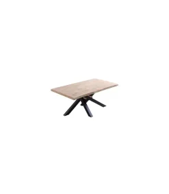 Mesa de comedor fija Xena 180 tapa con forma acabado roble nordish/negro, 76 cm(alto)180 cm(ancho)100 cm(largo)
