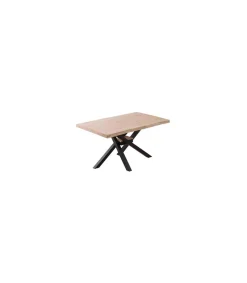 Mesa de comedor fija Xena 150 tapa con forma acabado roble nordish/negro, 76 cm(alto)150 cm(ancho)90 cm(largo)