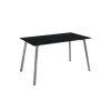 Mesa de comedor Lucía de cristal negro, 75 cm(alto)140 cm(ancho)80 cm(largo)