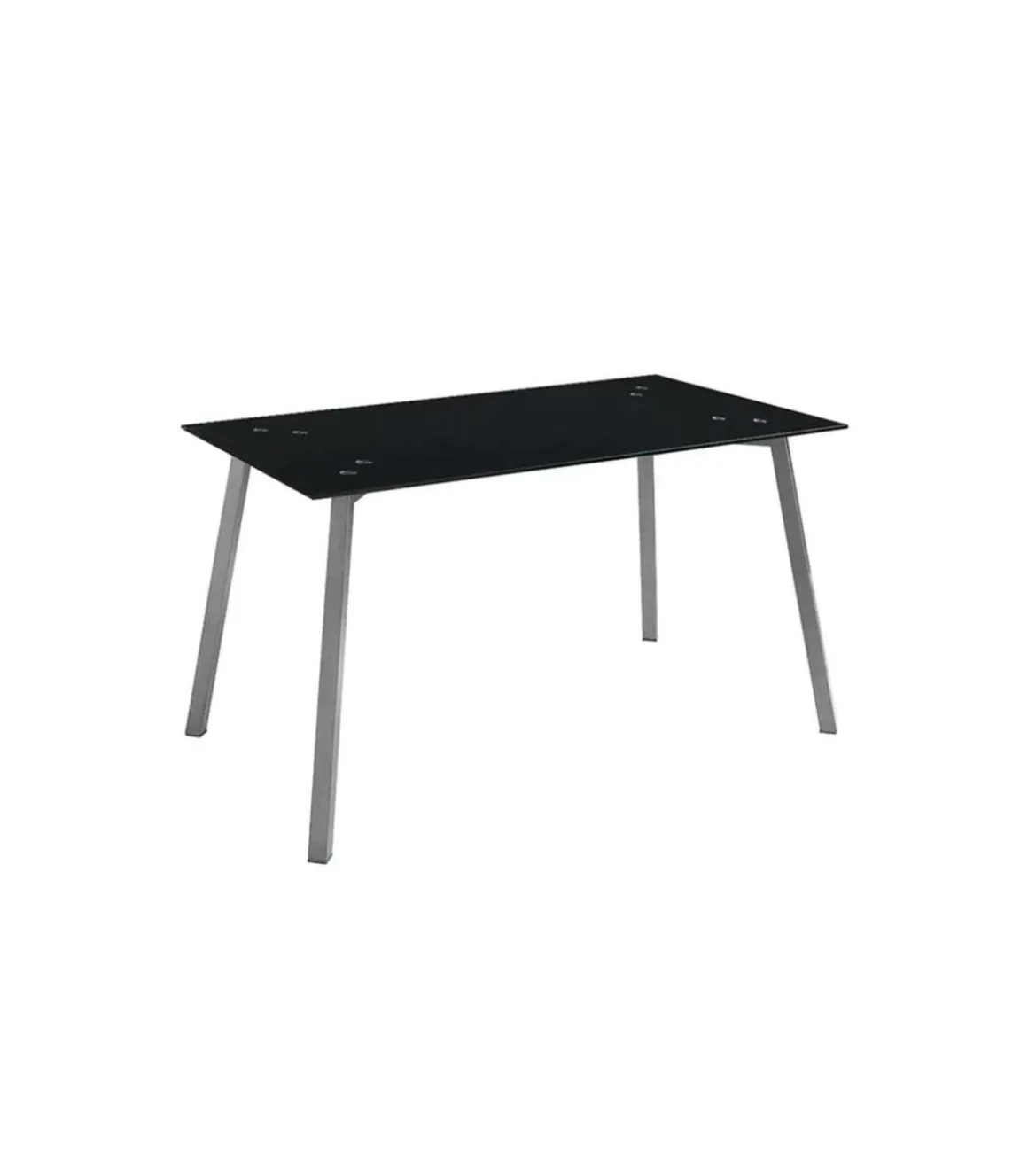 Mesa de comedor Lucía de cristal negro, 75 cm(alto)140 cm(ancho)80 cm(largo)