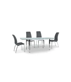 Mesa de cristal extensible modelo Duero. 140-220 cm(ancho) 75 cm(altura) 90 cm(fondo)