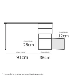 Mesa de despacho Kiroba acabado roble gold/blanco, 76cm(alto) 137.5cm(ancho) 67cm(fondo)
