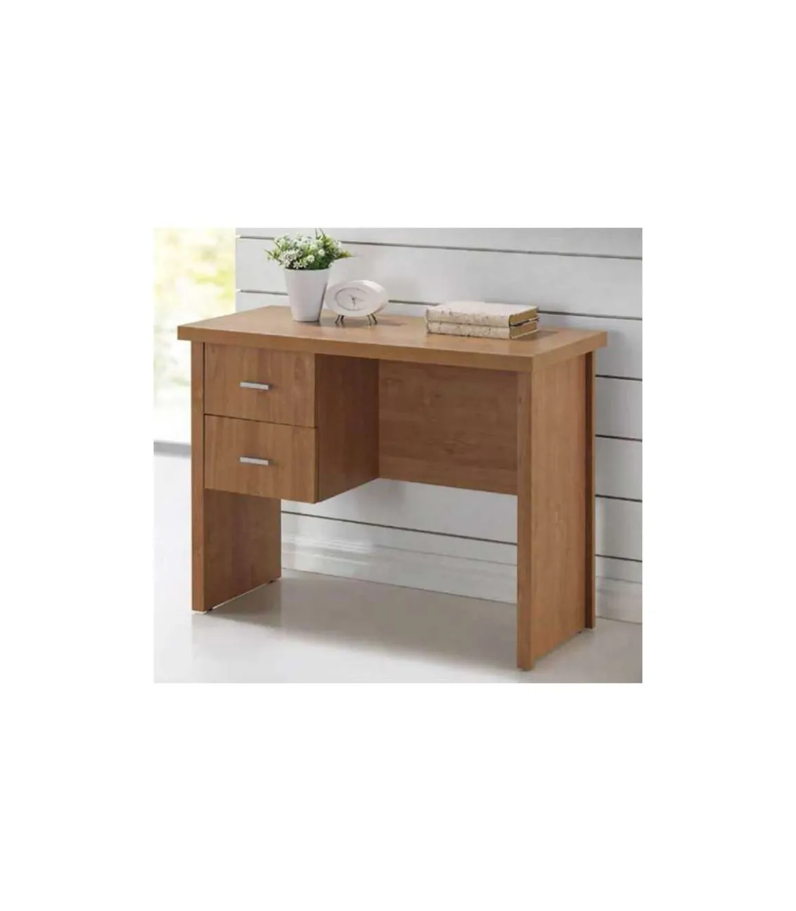 Mesa de despacho Oscar dos cajones acabado maple, 75 cm(alto)100 cm(ancho)50 cm(largo)