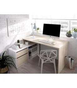 Mesa de despacho Santa Elena en natural-blanco 75 cm(alto)139 cm(ancho)50 cm(fondo)