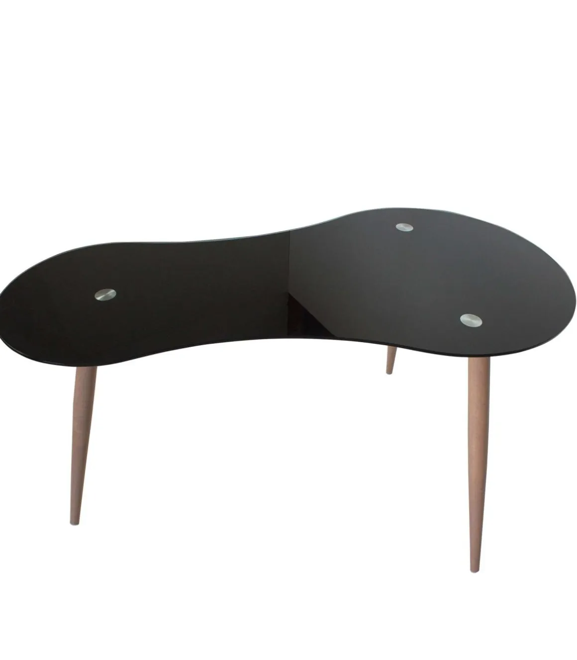 Mesa de estudio acabado cristal negro, 74cm(alto) x 140cm(ancho) x 70cm(fondo).