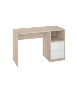 Mesa de estudio 2 cajones acabado roble/blanco 75 cm(alto)120 cm(ancho)50 cm(fondo)