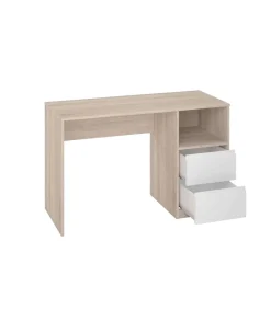 Mesa de estudio 2 cajones acabado roble/blanco 75 cm(alto)120 cm(ancho)50 cm(fondo)
