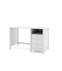 Mesa de estudio 3 cajones Maxi acabado blanco, 74cm(alto) 120cm(ancho) 54cm(fondo)