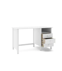 Mesa de estudio 3 cajones Maxi acabado blanco, 74cm(alto) 120cm(ancho) 54cm(fondo)